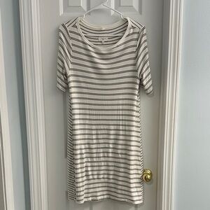 Lou & Grey Gray and White Striped Dress